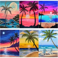 5d diy diamond painting seascape sunset diamond embroidery sea view cross stitch crafts full square round drill home decor gift