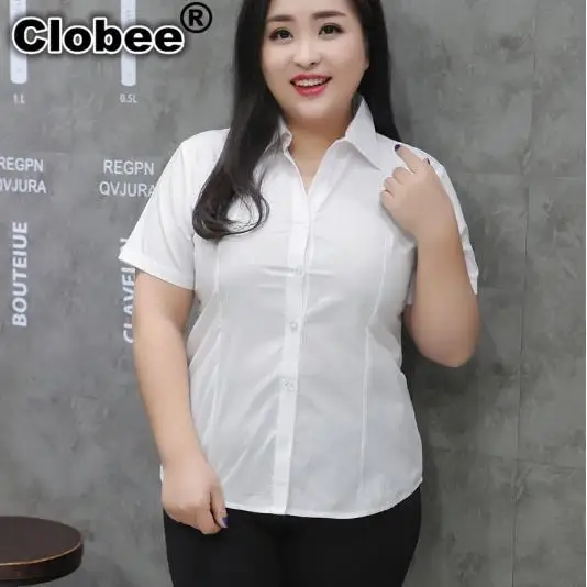 Blusas mujer de moda 2020 женская блузка лето OL белая рубашка для офиса леди короткий рукав
