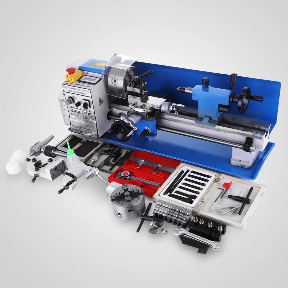 

550W Mini Metal Lathe 7x14 Inch For Metal Bench Top Lathe Precision Parallel Variable Speed Digital Drilling