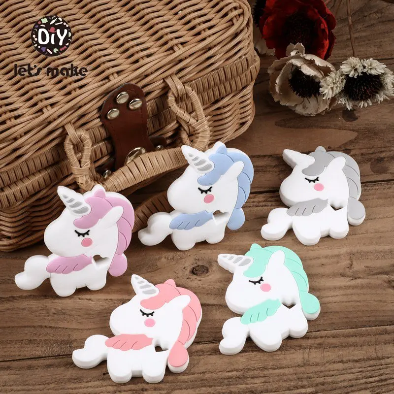 5 шт. Силиконовые Прорезыватели для зубов в форме единорога|Детские