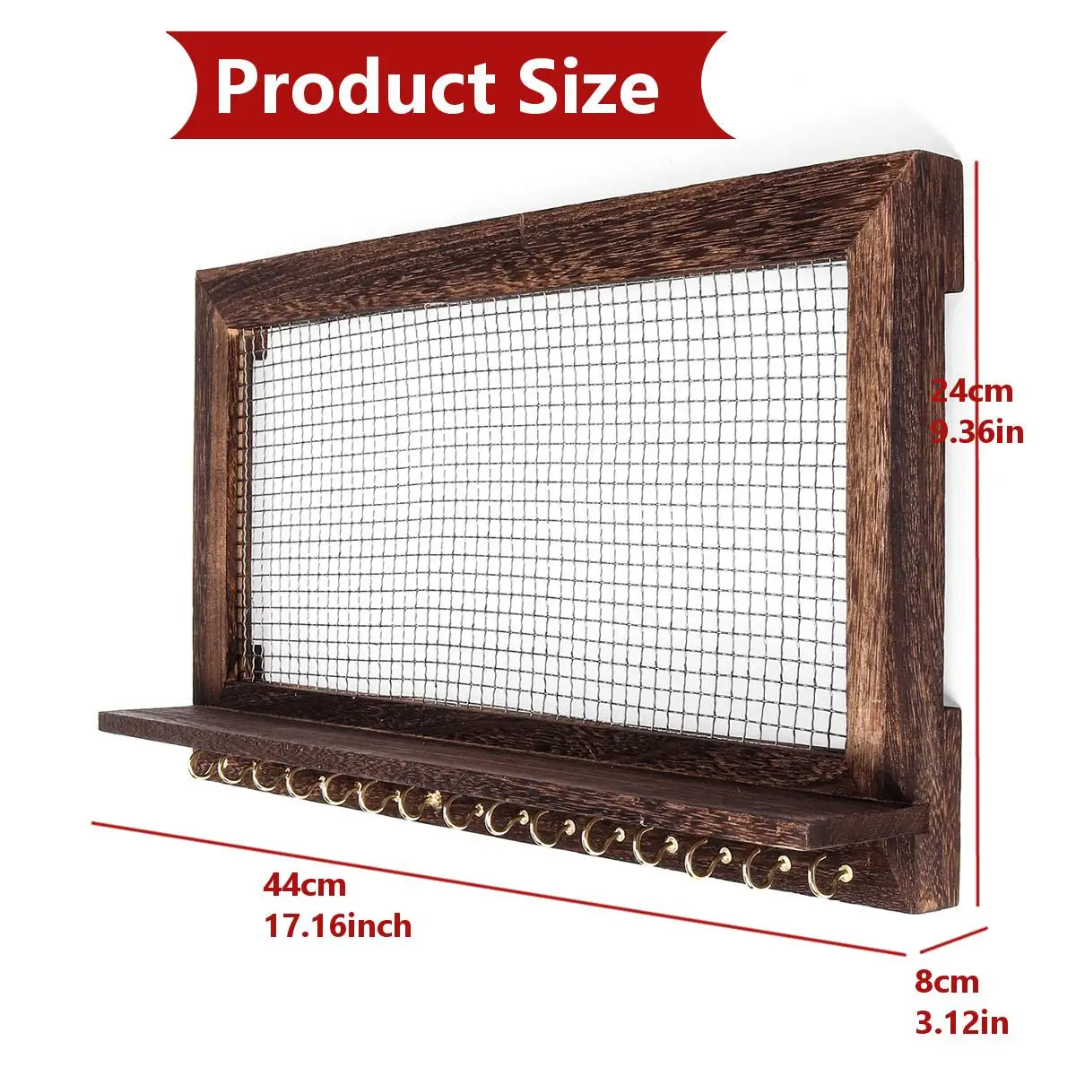 

Wooden Earring Jewelry Display Stand Holder Studs Wall Mounted Hanging Storage Rack Pendant Necklace Decorate Exhibition Shelf