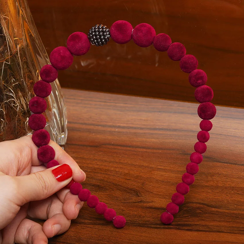 red wine Levao большой ободок на голову с жемчугом для женщин элегантные аксессуары для волос Новинка Дизайн заколка для волос головные уборы для девушек - Цвет: red wine