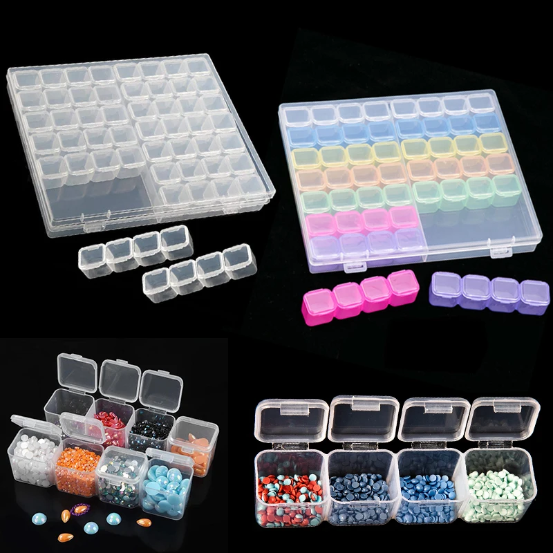 

112/56 grids detachable storge boxes for 5d diamond painting embroidery accessories cases cross stitch container home decoration