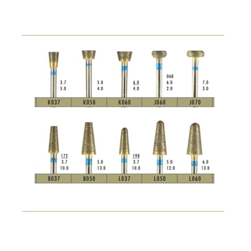 10pcs/ lot Dental Lab Bur Medium Grit Fully Sintered HP Diamond for Grinding and Polishing | Красота и здоровье