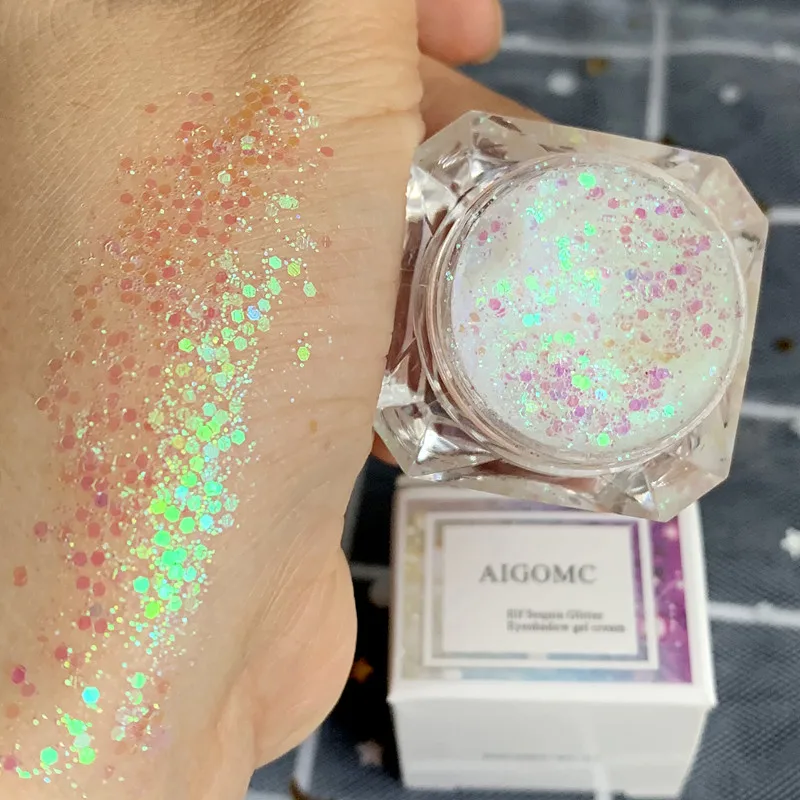 Aigomc гель алоэ вера блестящий крем блестящая пудра для теней век ногтей щек