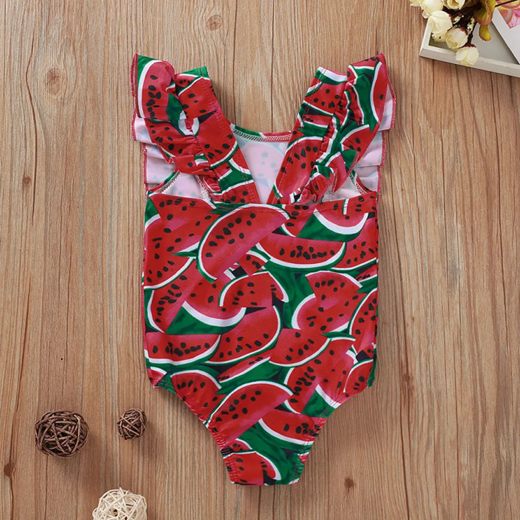 Цельный купальник для маленьких девочек Летний купальник-бикини с фруктовым