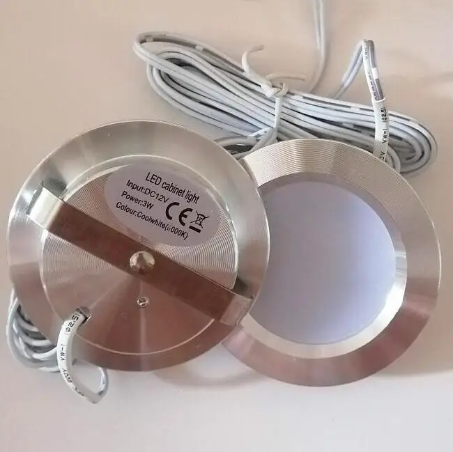 Светодиодный светильник для шкафа s освещение 12 В 3 Вт соединительная круглая