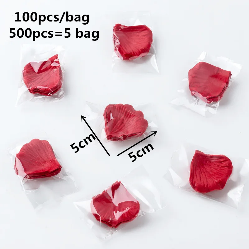 500 шт Поддельные лепестки Свадебные украшения Искусственные цветы Команда