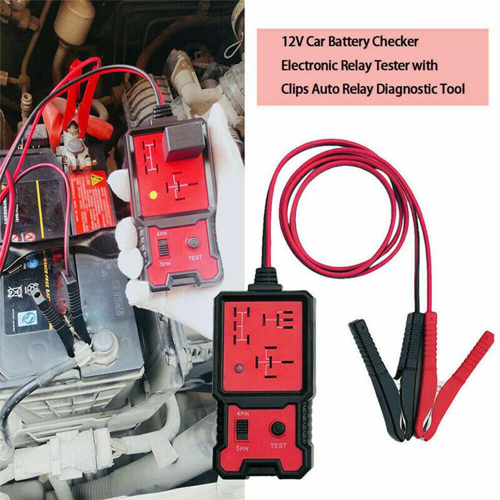 

Metal 12V Car Auto Relay Tester Detector Relay Detection Quick Test Tools