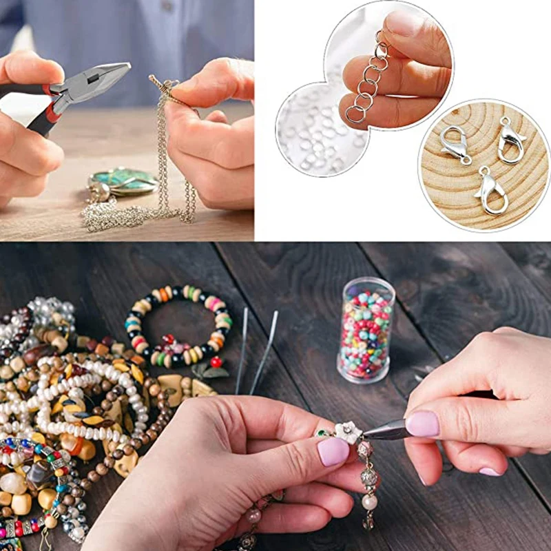 

845Pc Jewelry Accessories DIY Bracelet Necklace Material Jewelry Making Supplies Earring Hook Lobster Clasp