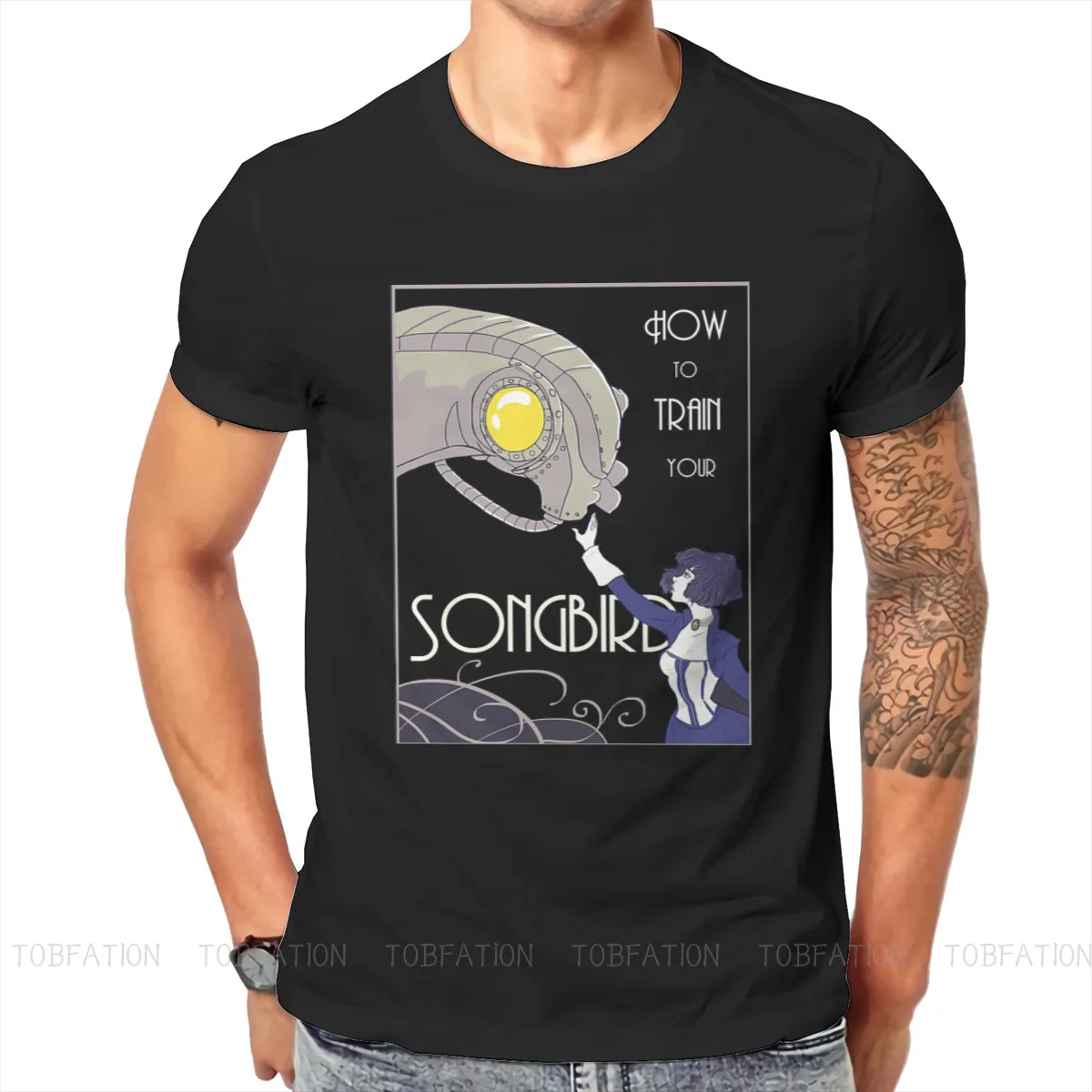 

Songbird O Neck TShirt BioShock Jack Rapture EVE ADAM 2K Games Pure Cotton Basic T Shirt Man's Clothes Fashion Fluffy