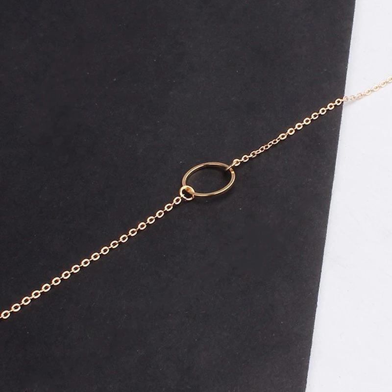 Простой Круглый браслет золотого и серебряного цвета для женщин звеньевой