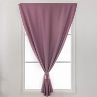 velcro strap punch free installation blackout curtain dust proof solid drapes for kitchen bedroom living room window drape panel