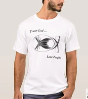 trust god love people fish symbolizes the christian faith t shirt summer cotton short sleeve o neck mens t shirt new s 3xl