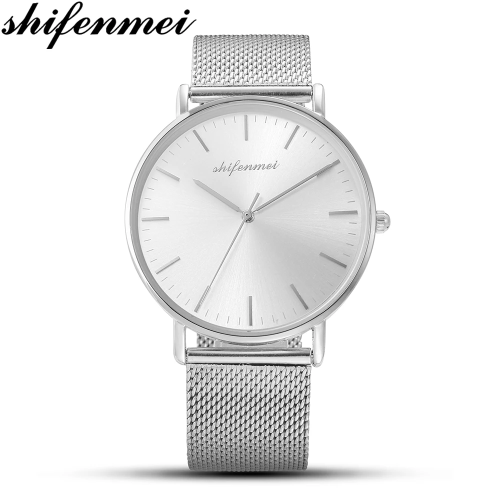 

Shifenmei часы мужские s 2019 Топ бренд Нержавеющая сталь сетка кварцевые мужские часы водонепроницаемые Бизнес наручные часы Relogio Masculino