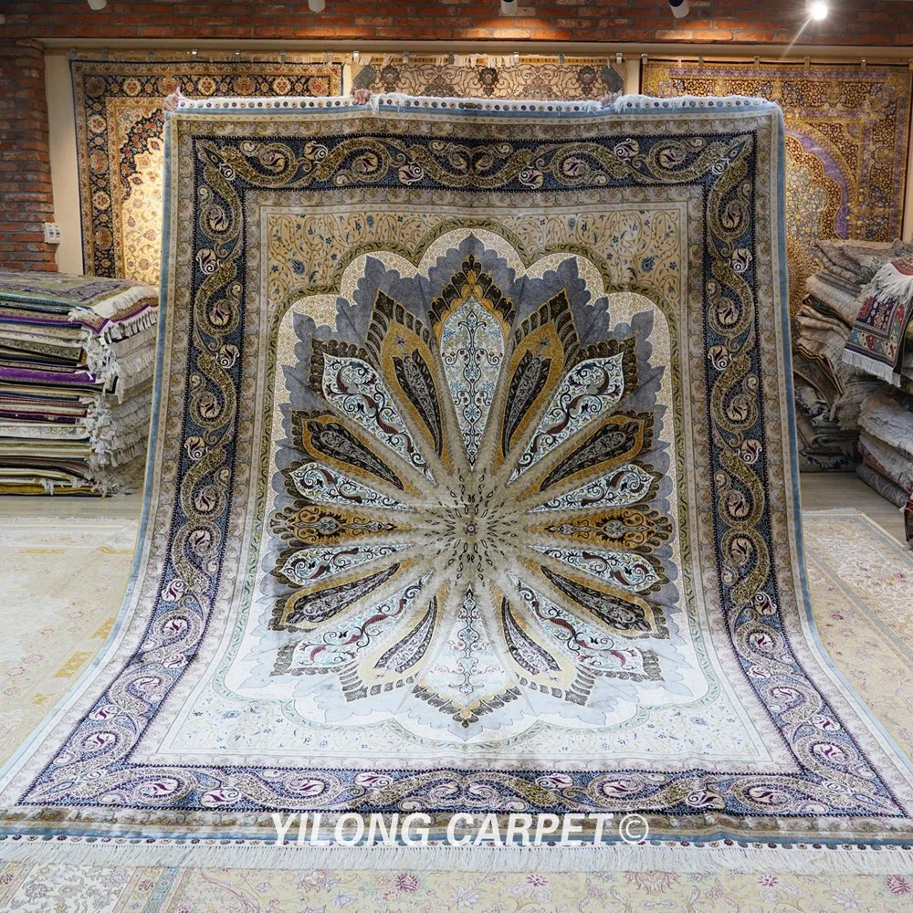 Kopen Yilong 8 'X 11' Perzische Zijden Tapijten Voor Koop Antieke Nieuwe Ontwerp Kashmiri Handgemaakte Tapijt (YWX140A)