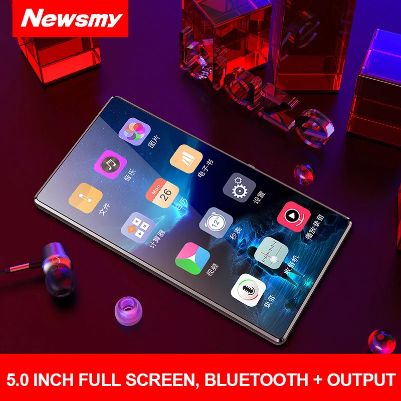 Портативный MP4-плеер с сенсорным экраном Поддержка Bluetooth 5 дюймов Mp3 новая электронная книга MP4 музыкальный плеер fm-радио видео 8 Гб 32G Walkman