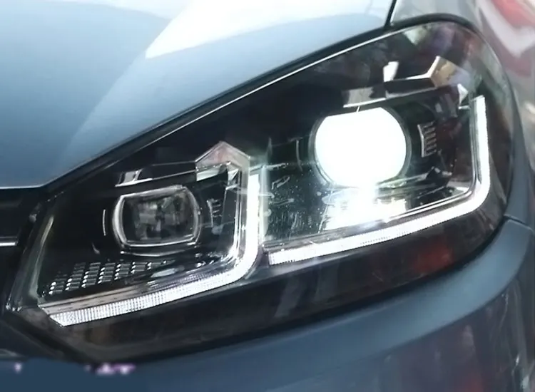2 шт. автомобильный стиль светодиодный фары для Volkswagen Golf 6 09-13 для Golf 6 Головной фонарь светодиодный DRL Объектив двойной луч H7 HID Xenon bi xenon le
