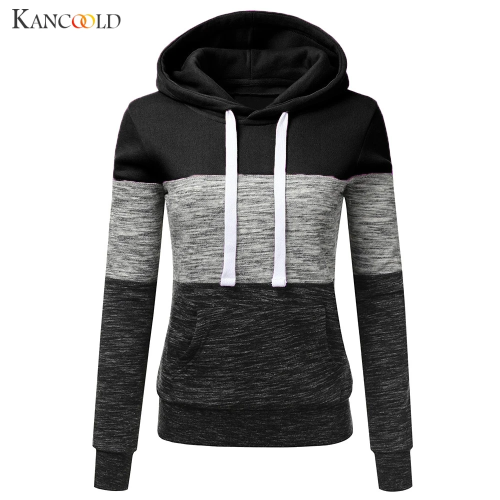 KANCOOLD свитшоты размера плюс 5XL лоскутный пуловер Топ Женская повседневная спортивная одежда с капюшоном осень зима женская блузка Sudaderas