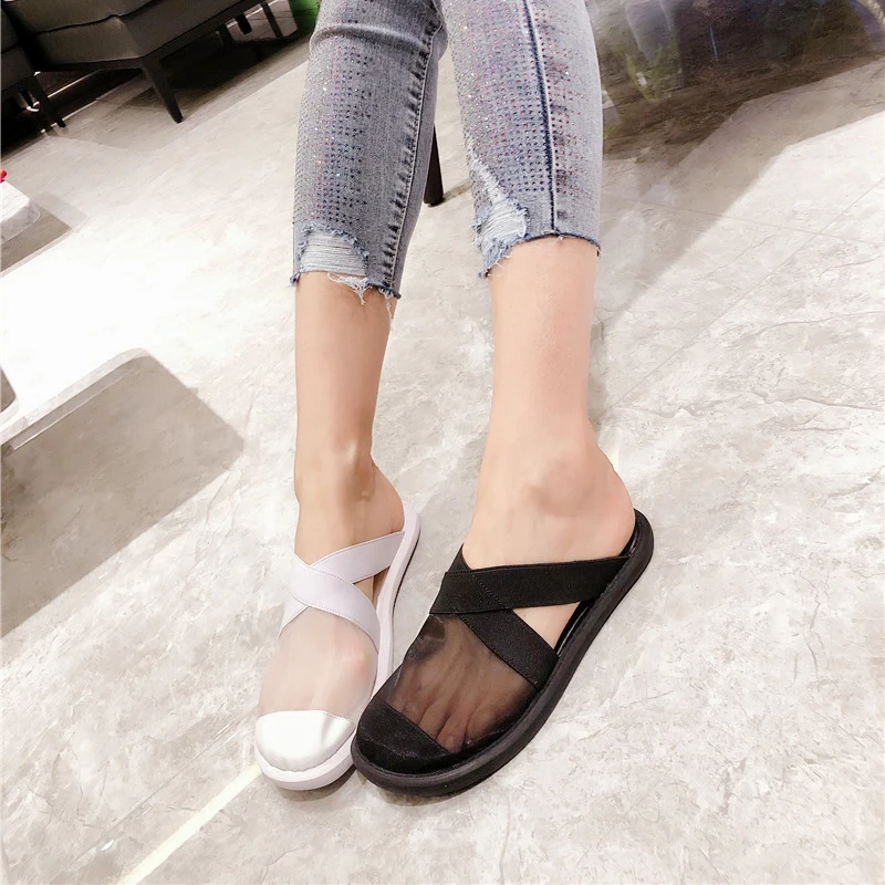 [DEAT] Новинка 2020 года Сезон весна лето Туфли с круглым носком и перекрестными