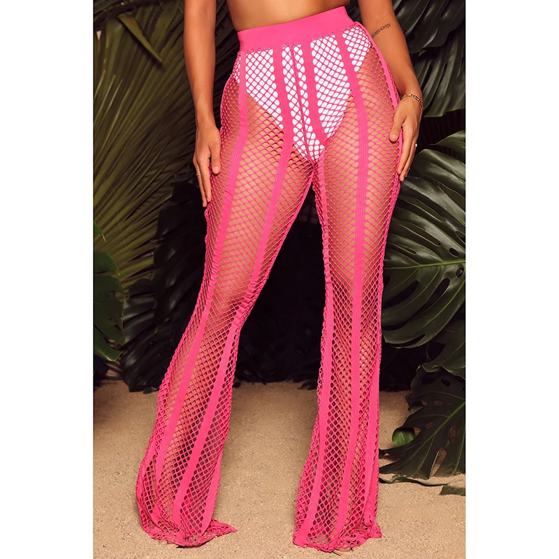 Женские сетчатые брюки с вырезами прозрачная накидка в сеточку штаны бикини