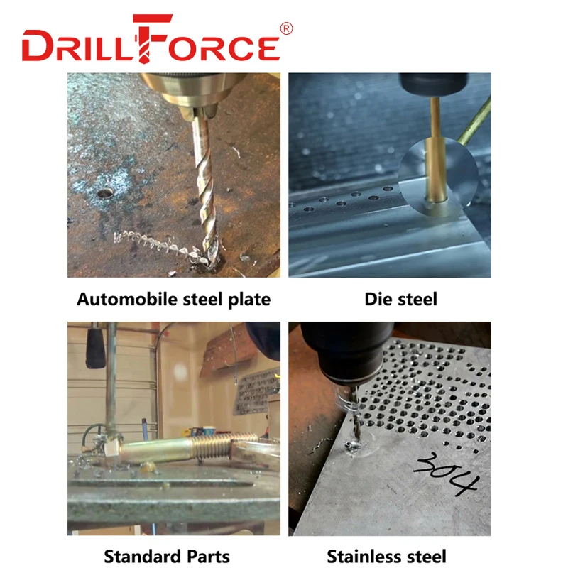 Drillforce Tools 3.0mm-10.5mmx200mm OAL HSSCO 5% Cobalt M35 Long Twist Drill Bits For Stainless Steel Alloy Steel & Cast Iron images - 6