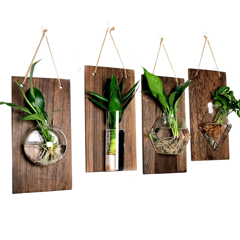 

Creative Wall Hanging Planter Home Wall Decoration Glass Wall Vase Air Plant Pots Hydroponic Plant Container Hanging Flower Pot