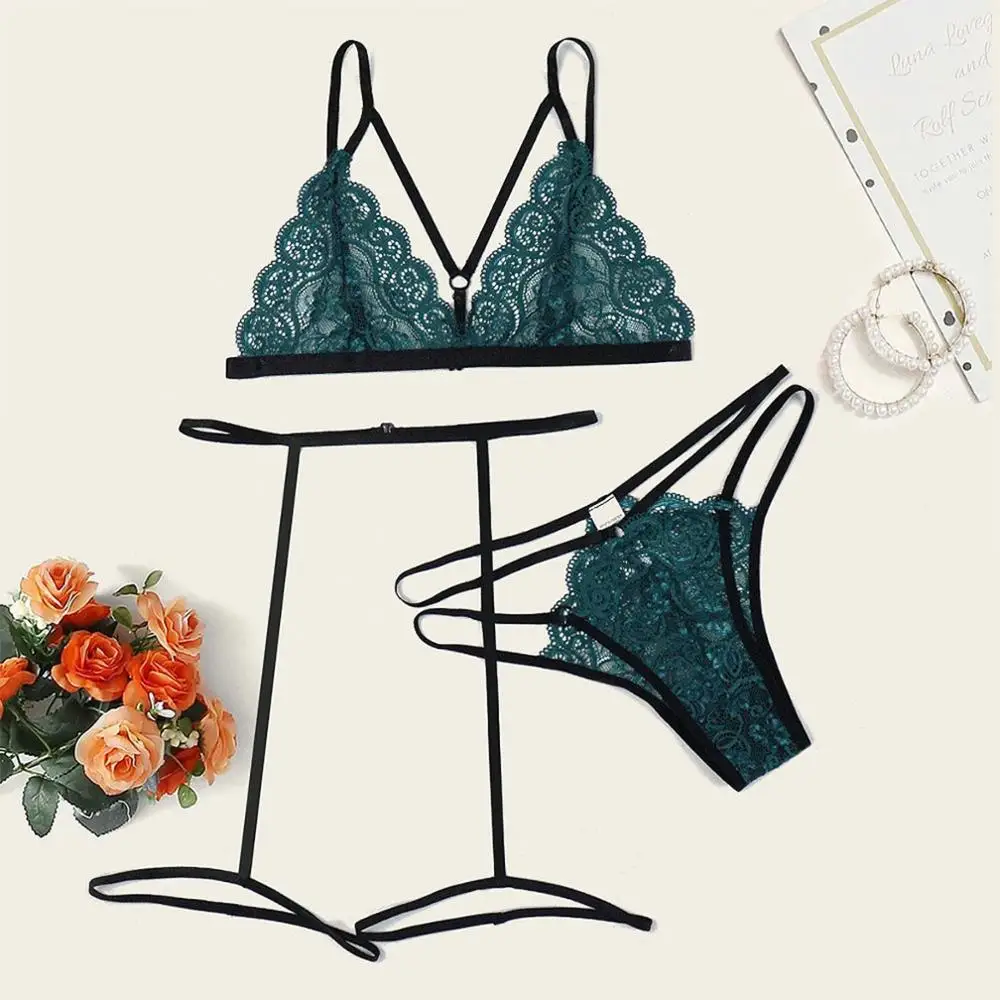 Нижнее белье сексуальный бюстгальтер набор для женщин с цветочной вышивкой на