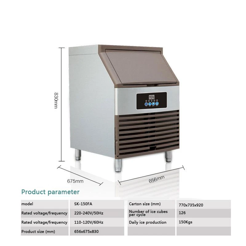 150 кг/24 ч льда делая машину молока Чай/маленький бар/Кофе магазин полностью