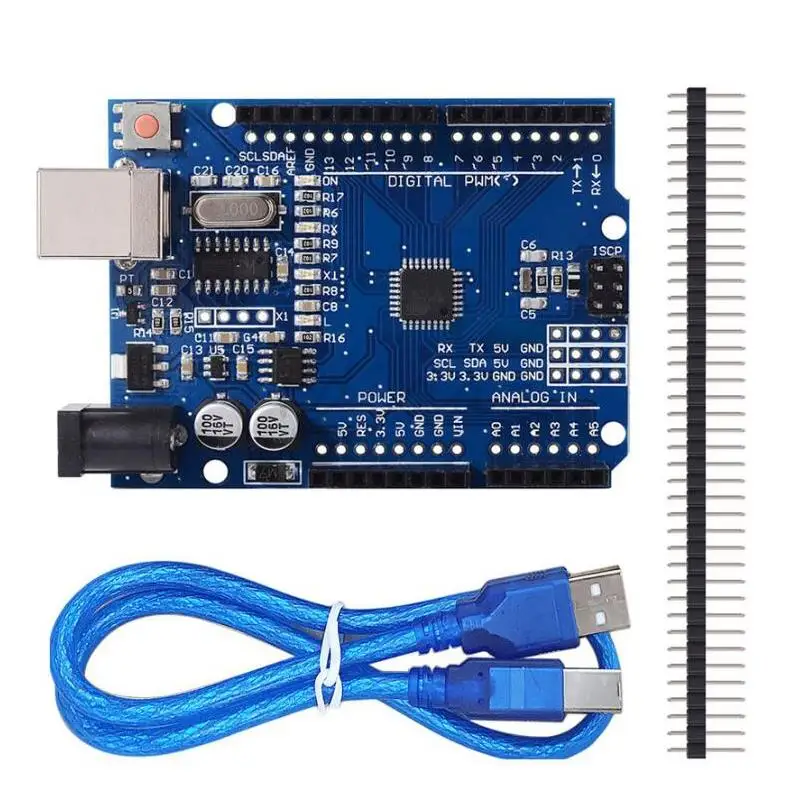 Макетная плата UNO R3 ATmega328P CH340 CH340G для Arduino с прямым контактным разъемом и кабелем