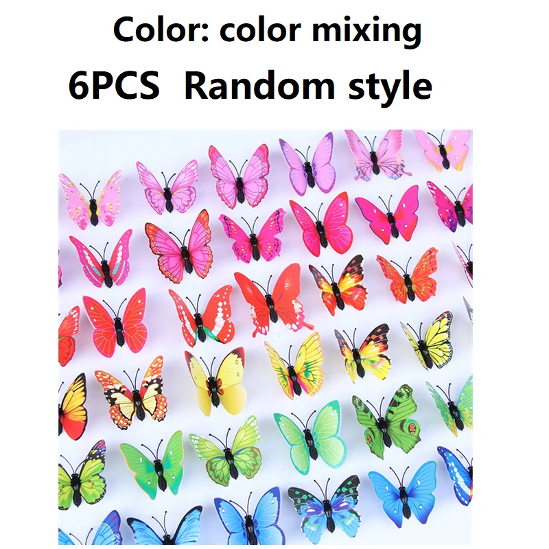 T0031-Color mixing ПВХ имитация бабочки креативные ремесла магнитный холодильник занавес украшение бабочка - Цвет: T0031-Color mixing