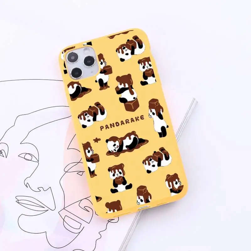 

cartoon china panda Cute Animal Phone Case Candy Color for iPhone 6 7 8 11 12 s mini pro X XS XR MAX Plus