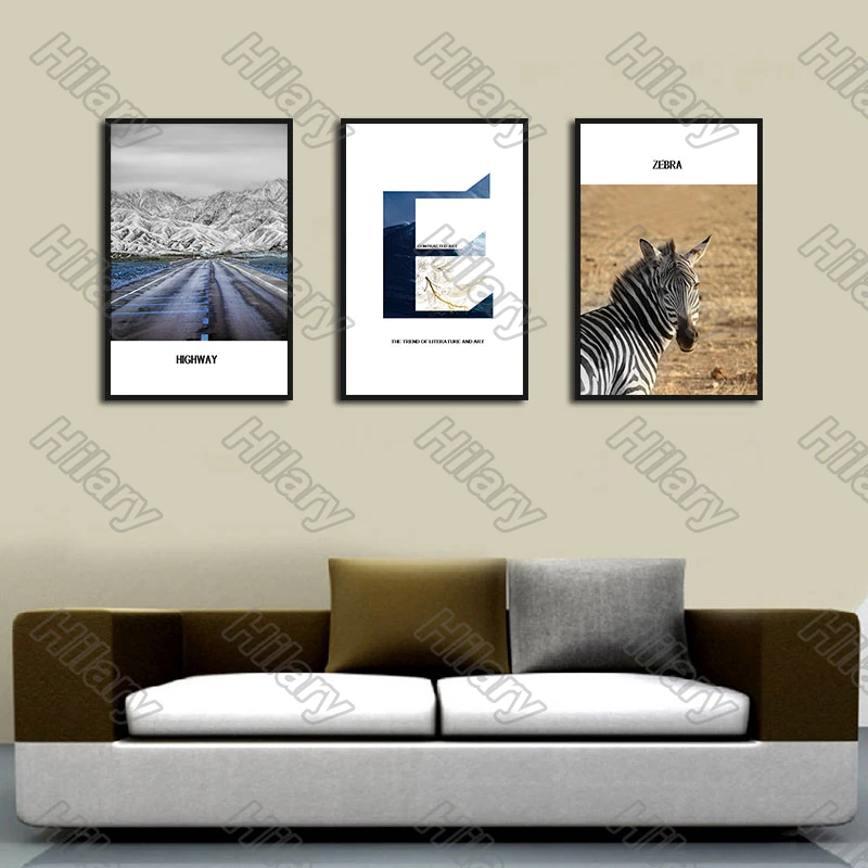 Постер шоссе Снежная гора Зебра E пейзаж Картина на холсте и принты настенные