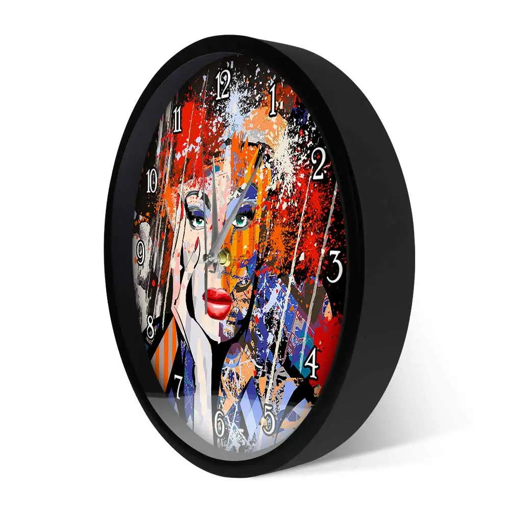 Абстрактные Художественные Модные женские портреты современные настенные часы