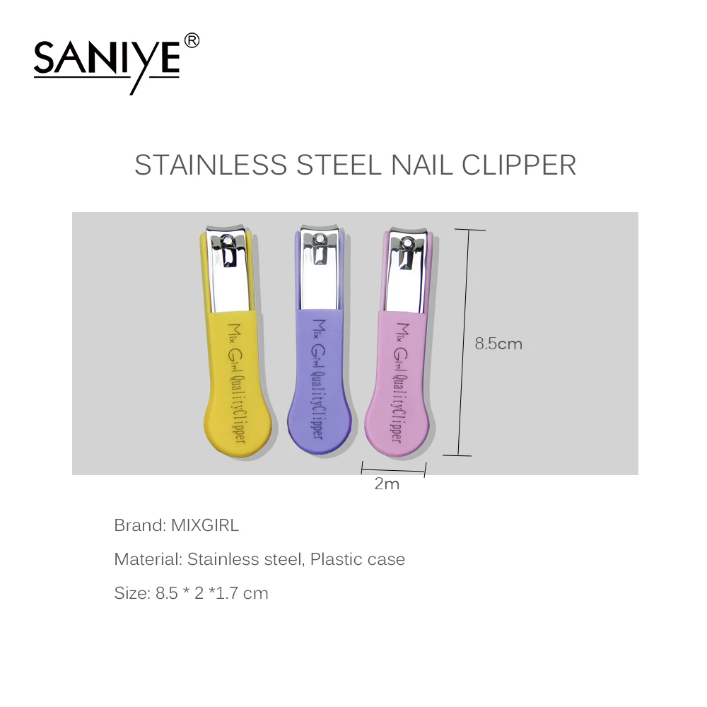 

SANIYE 3 colors Stainless Steel Nail Cutter Toenail Fingernail Manicure Exfoliate Toe Nail Clipper G087