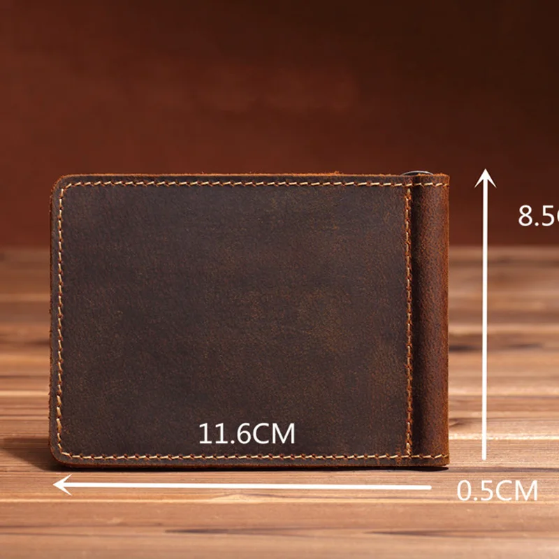 Кошелек мужской из натуральной кожи крутой Винтажный зажим для денег с 4