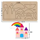 Новый Радужный деревянный штамп в виде замка для скрапбукинга искусственные штампы разных размеров