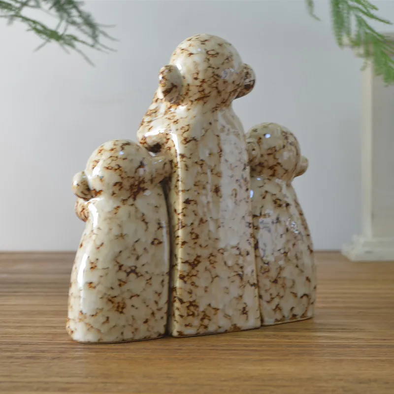 

Monkey decoration ceramic three little monkey decoration living room TV cabinet home decoration monkey year gift wedding gift