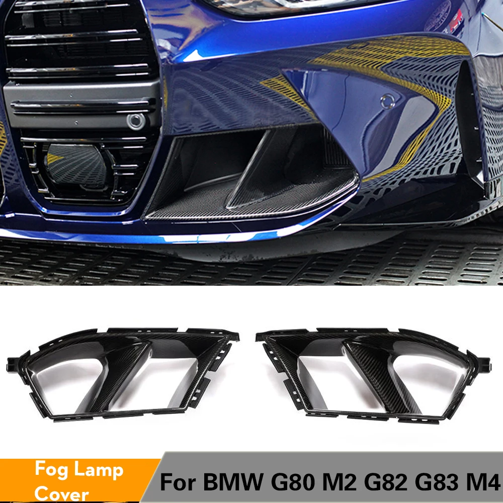 

Передний бампер из сухого углеродного волокна, Крышка вентиляционного отверстия, отделка для BMW 3 4 серии G80 G82 G83 M3 M4 2021 UP MP Style 2 шт. FRP