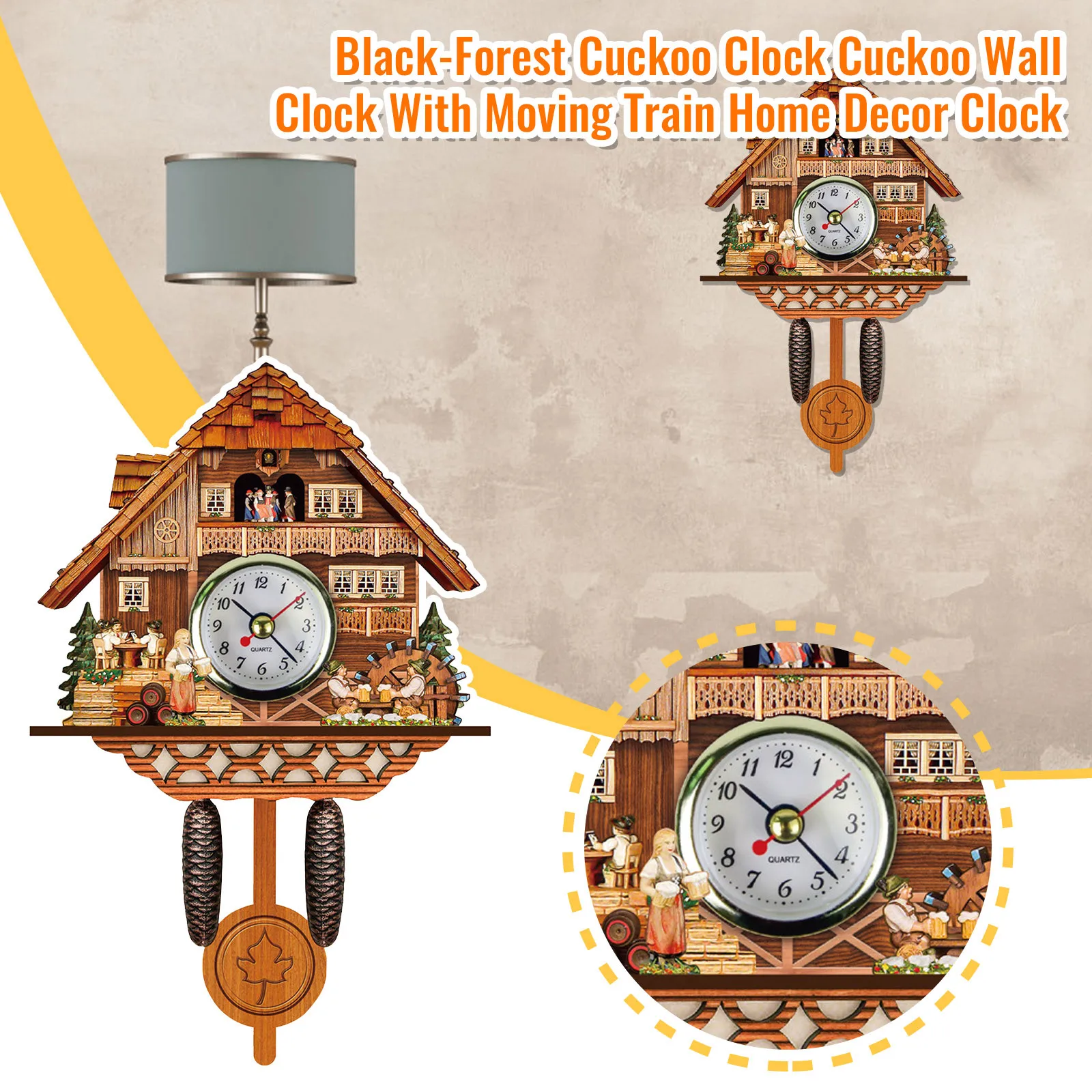 

Cuckoo Cuckoo Wall Clock Chime Alarm Clock Retro Clock Wooden Living Room Clock Modern Decorations Home Day For Home Decor