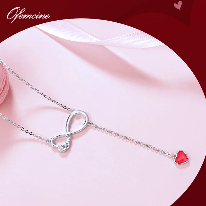 

S925 Silver Eternal Heart Necklace for Women Classic Simple Cute Clavicle Chain Light Necklaces Elegant Party Wedding Jewelry