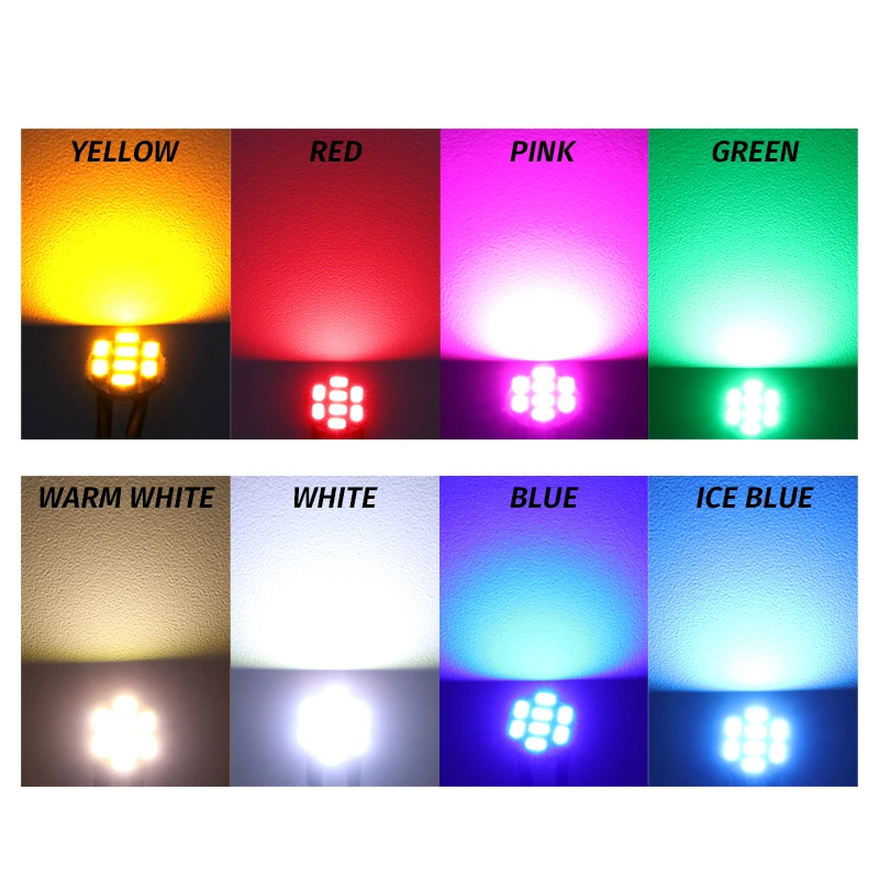 10 шт. BA9S T4W #44 #47 8smd 1206 основа с гибким проводом различные цвета неполярность AC DC 6 в 3
