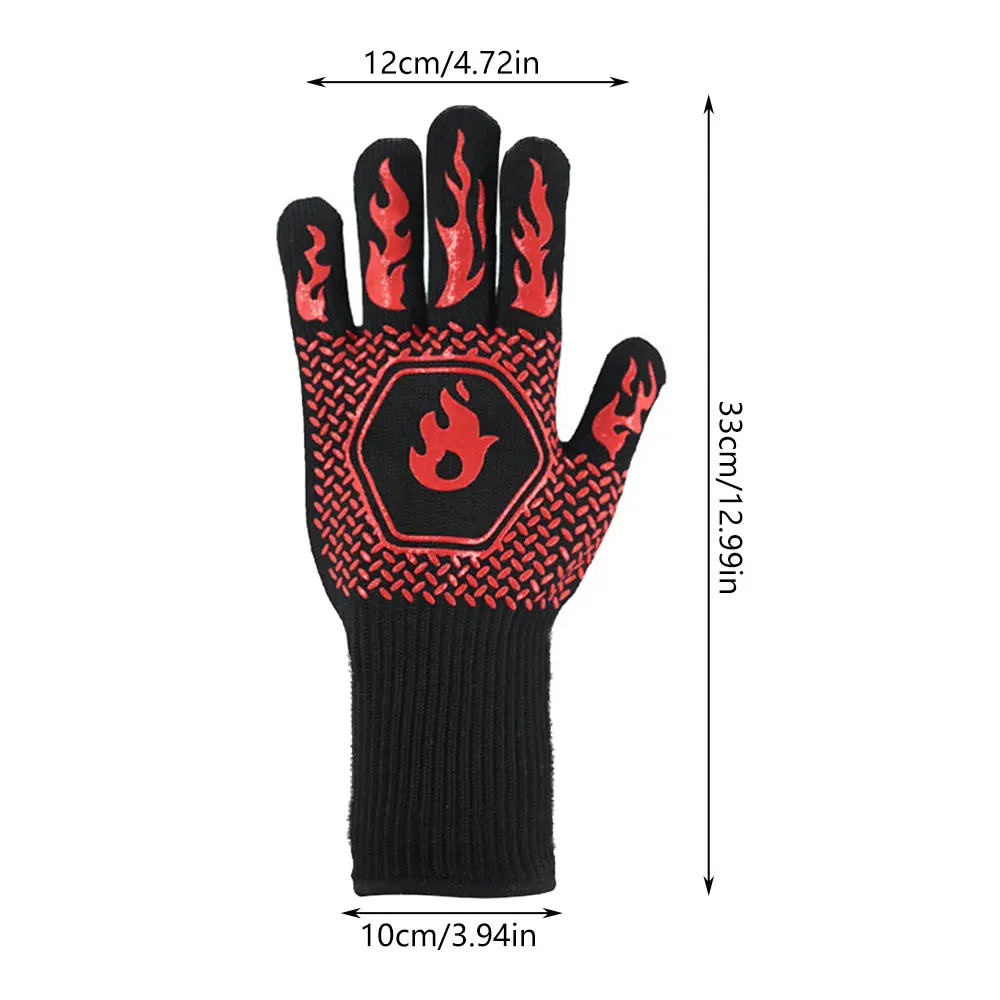 

BBQ Grill Gloves Heat ResistantGMG New Material 500c Silicone Non-Slip Cooking Baking Barbecue Oven Gloves Washable BakingMitts