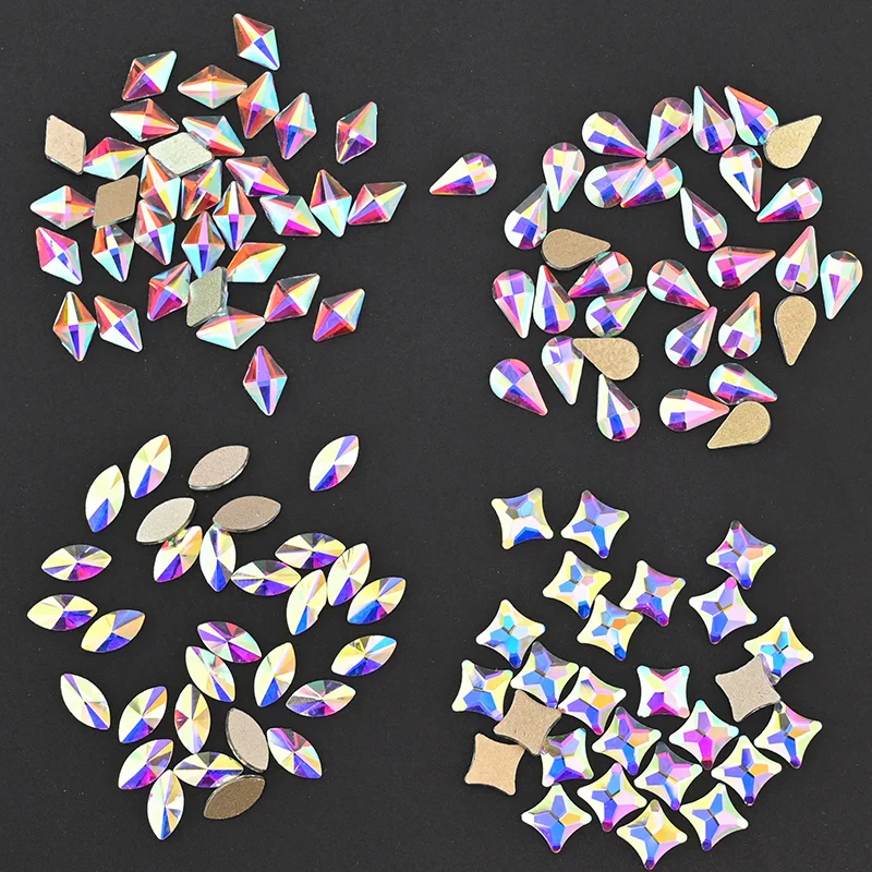 

2000PC (20*100) Crystal AB Rhinestone In Grids 20Shape Flat- Back Nail Art Rhinestone With 1 Pick Up Pen In Clear Big Box &*&