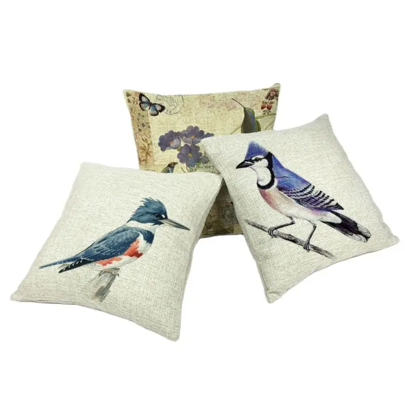 Модная картина маслом птица силуэт подушку геометрический лес офис 17X17 посуда