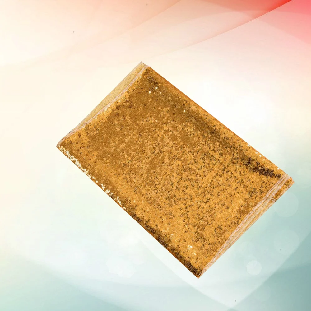 

30x275cm Sequins Table Flags Gorgeous Delicate Table Flags for Wedding Banquet (Golden)