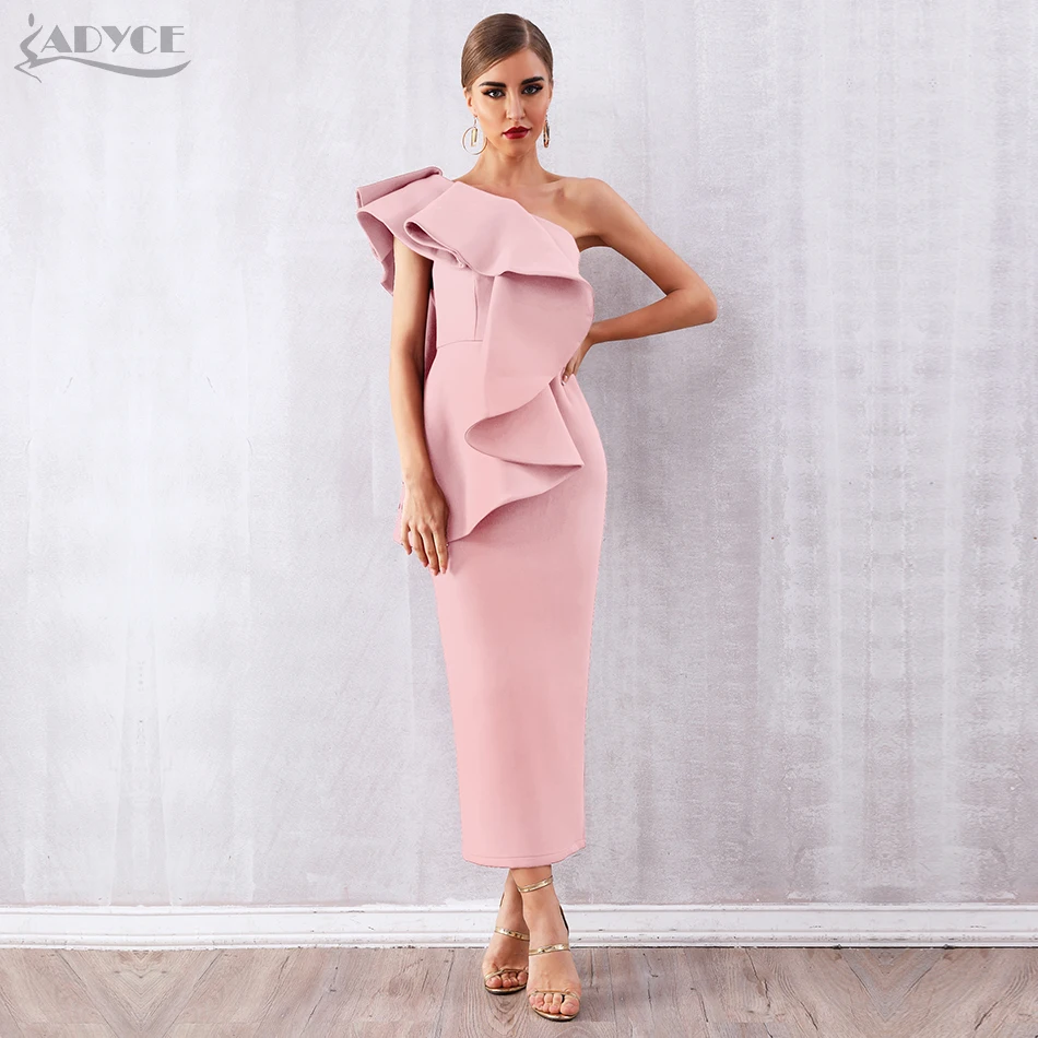 Женское вечернее платье Adyce Белое Облегающее Платье макси на одно плечо с