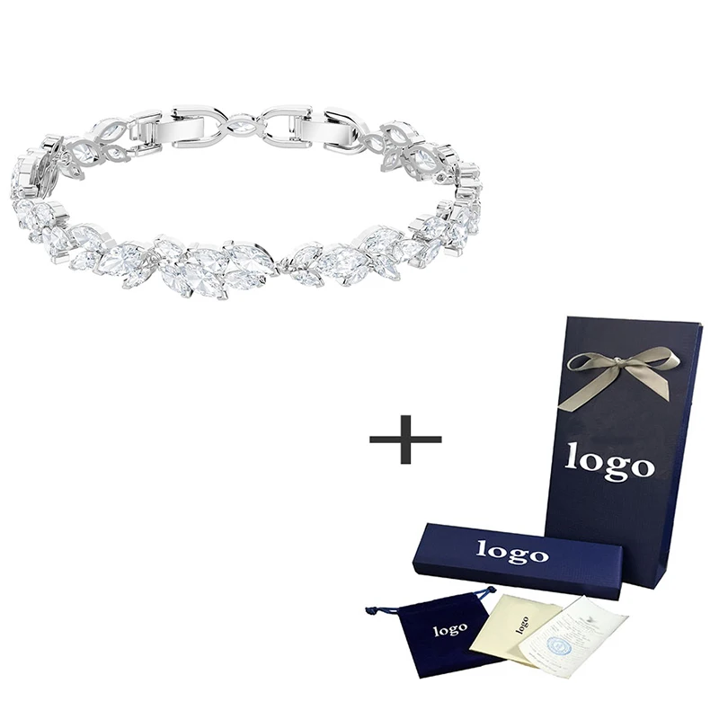 Новый изысканный браслет SWA с листьями 2019 блестящие кристаллы элегантная и