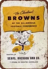 Металлический жестяной знак 1946 Cleveland Browns, Репродукция винтажного вида, металлический знак, Сделано в США