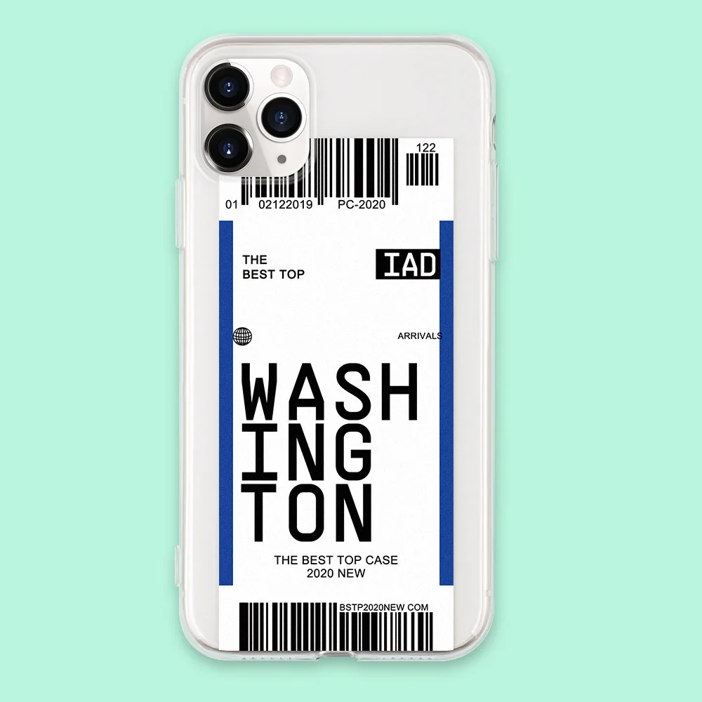 

Every Country Air Ticket travel Label Phone Case for IPhone 12 Pro Max Mini 11 XR XS MAX 8 X 7 Plus Shockproof Soft TPU Cover
